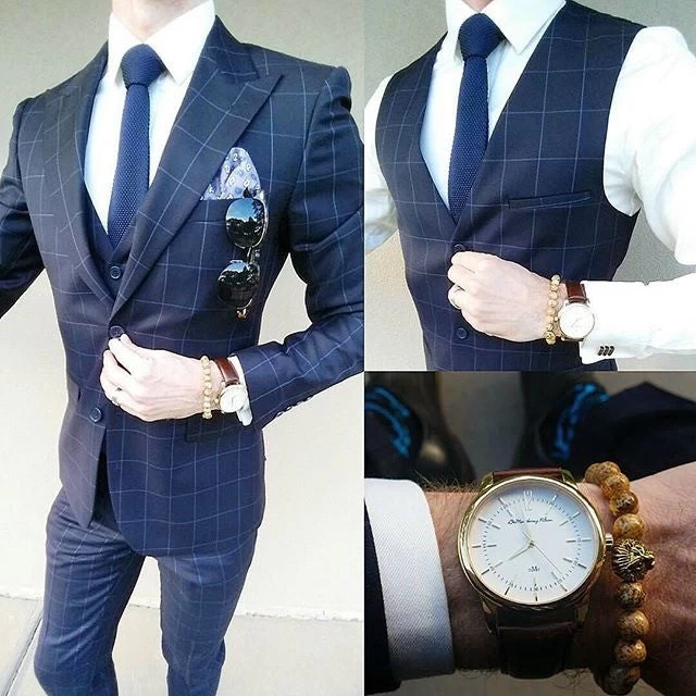 Baldwin Abstract Linen Pocket Square, Grey / White / Blue - Image 6