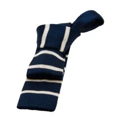 Bellmont Stripes Skinny Knitted Silk Tie, Navy / White