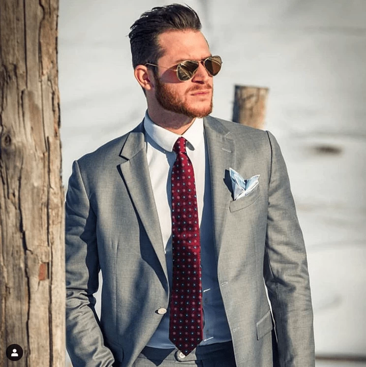 Berkshire Abstract Silk Tie, Burgundy / Blue - Image 4