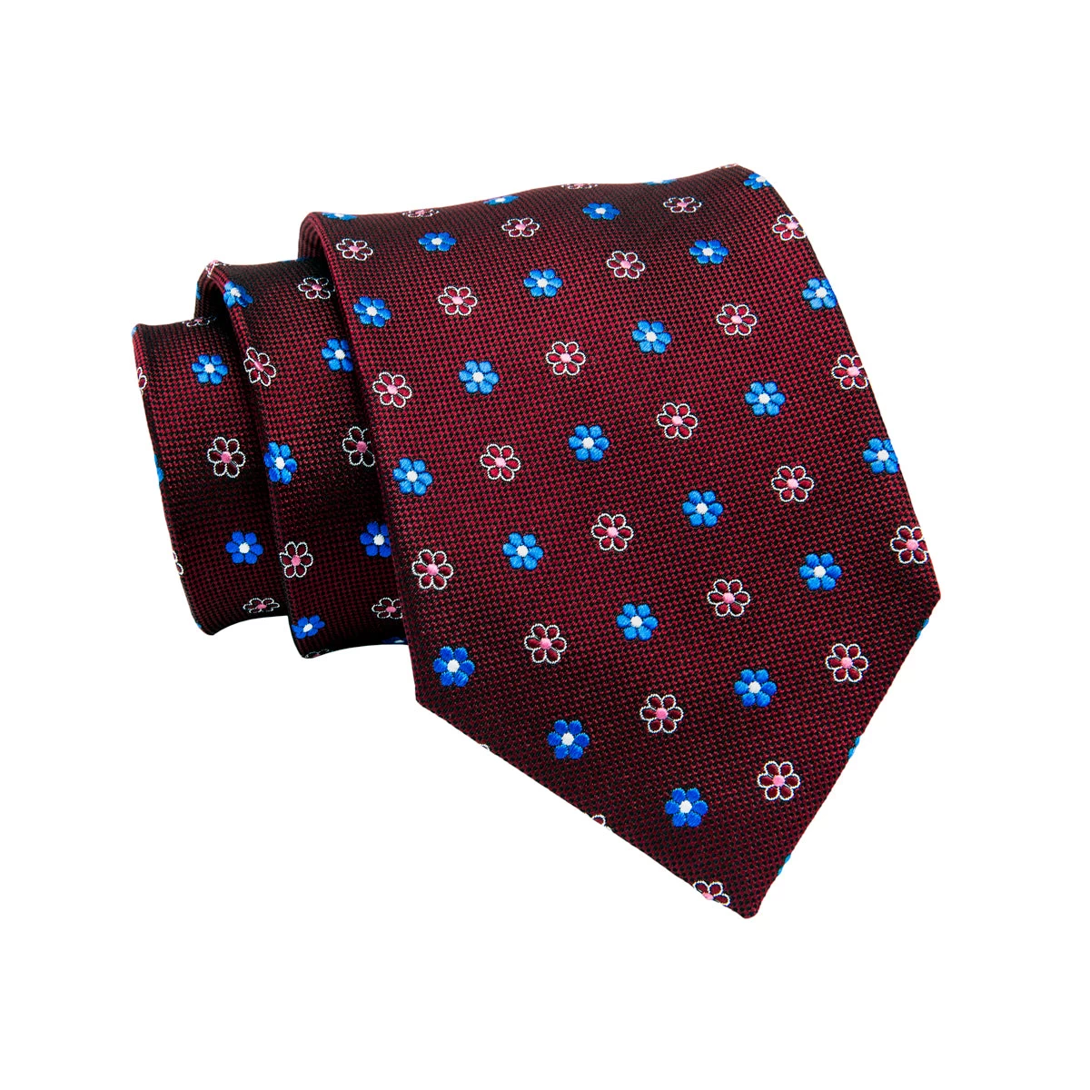 Berkshire Abstract Silk Tie, Burgundy / Blue - Image 2