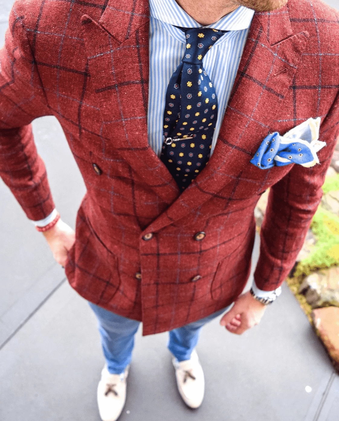 Berkshire Abstract Silk Tie, Navy / Yellow - Image 5