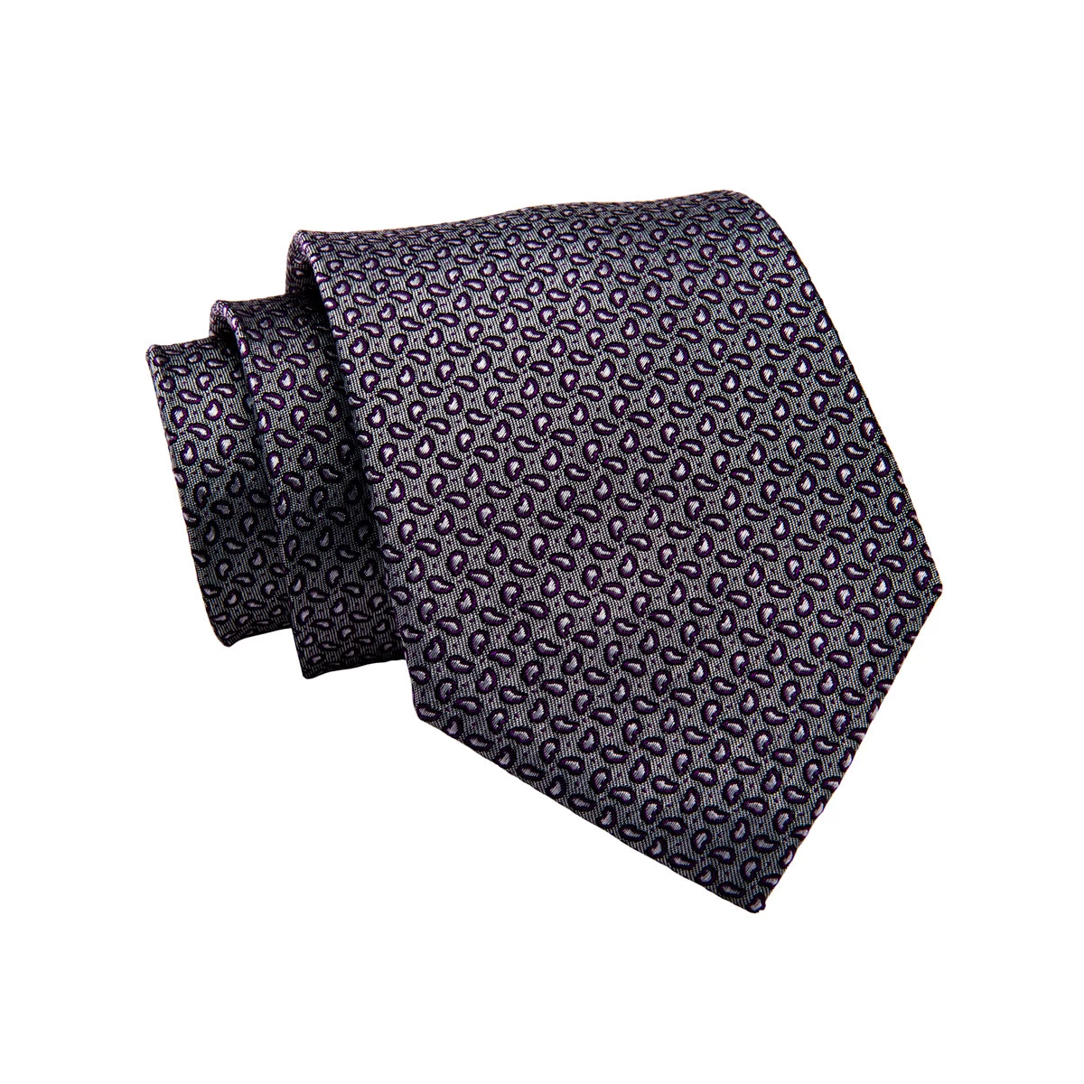 Brentwood Abstract Silk Tie, Grey / Burgundy - Image 2