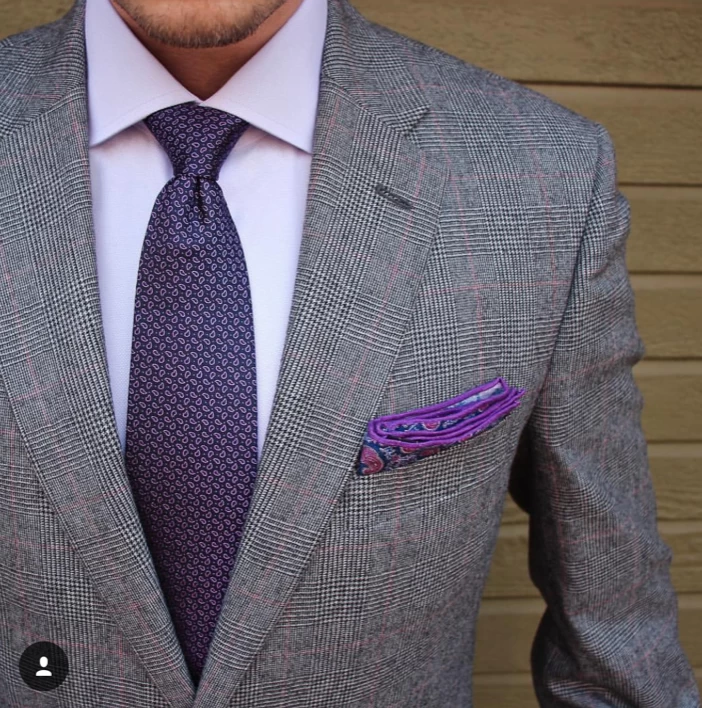 Brentwood Abstract Silk Tie, Navy / Pink - Image 4