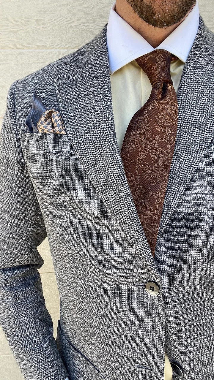 Caledonia Paisley Silk Tie, Brown / Gold - Image 3