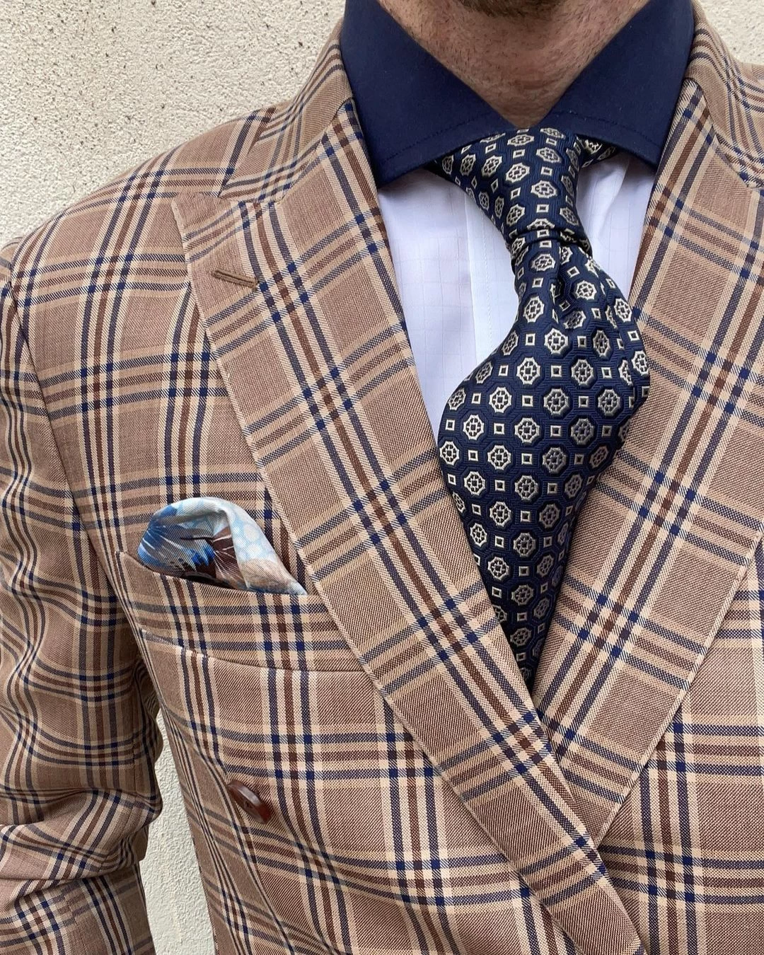 Charlestown Foulard Silk Tie, Blue / Silver - Image 3