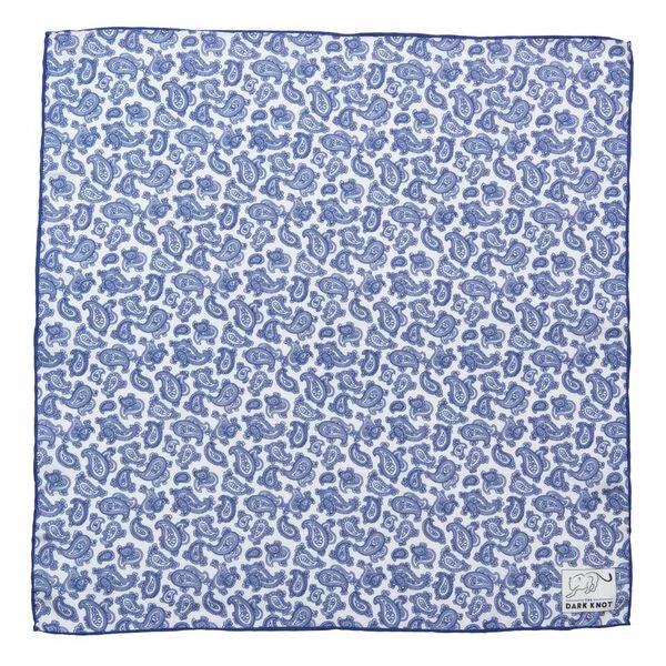 Coldspring Abstract Silk Pocket Square, White / Blue - Image 2