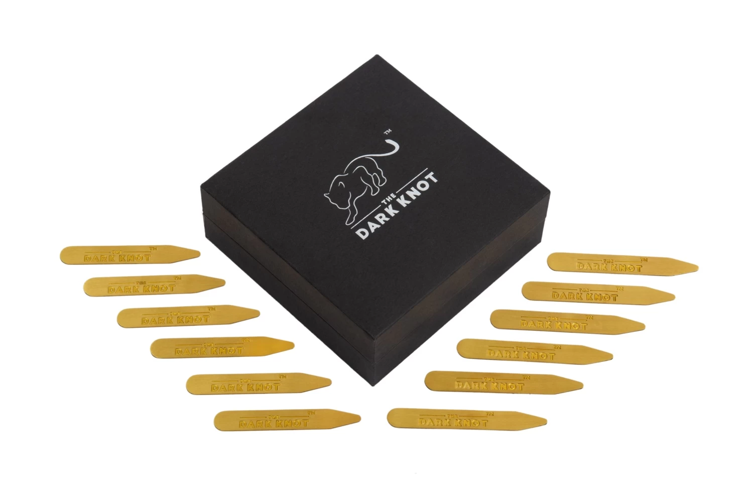 The Dark Knot Brass Collar Stay Gift Set - Image 2