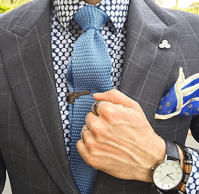 Covina Black Leather Silver & Gold Bracelet - Image 2