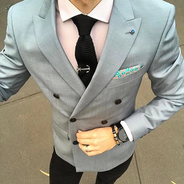 Covina Black Leather Silver & Gold Bracelet - Image 4