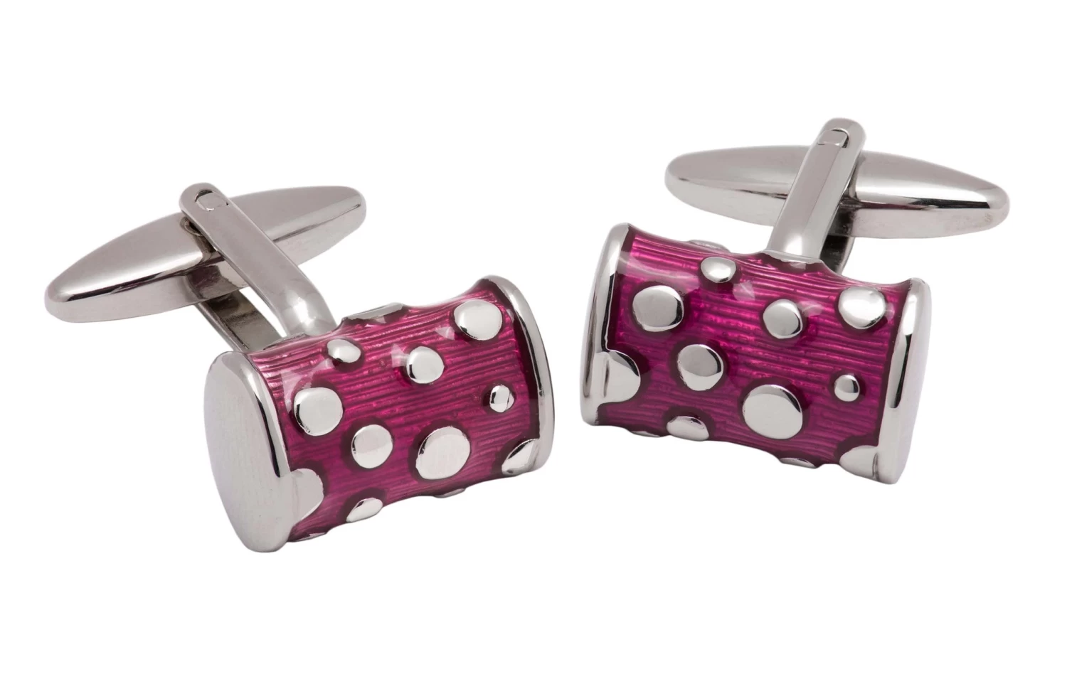 Medford Purple And Silver Rhodium Plated Cufflinks
