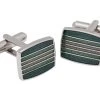 St. George Malachite Green Rhodium Plated Cufflinks