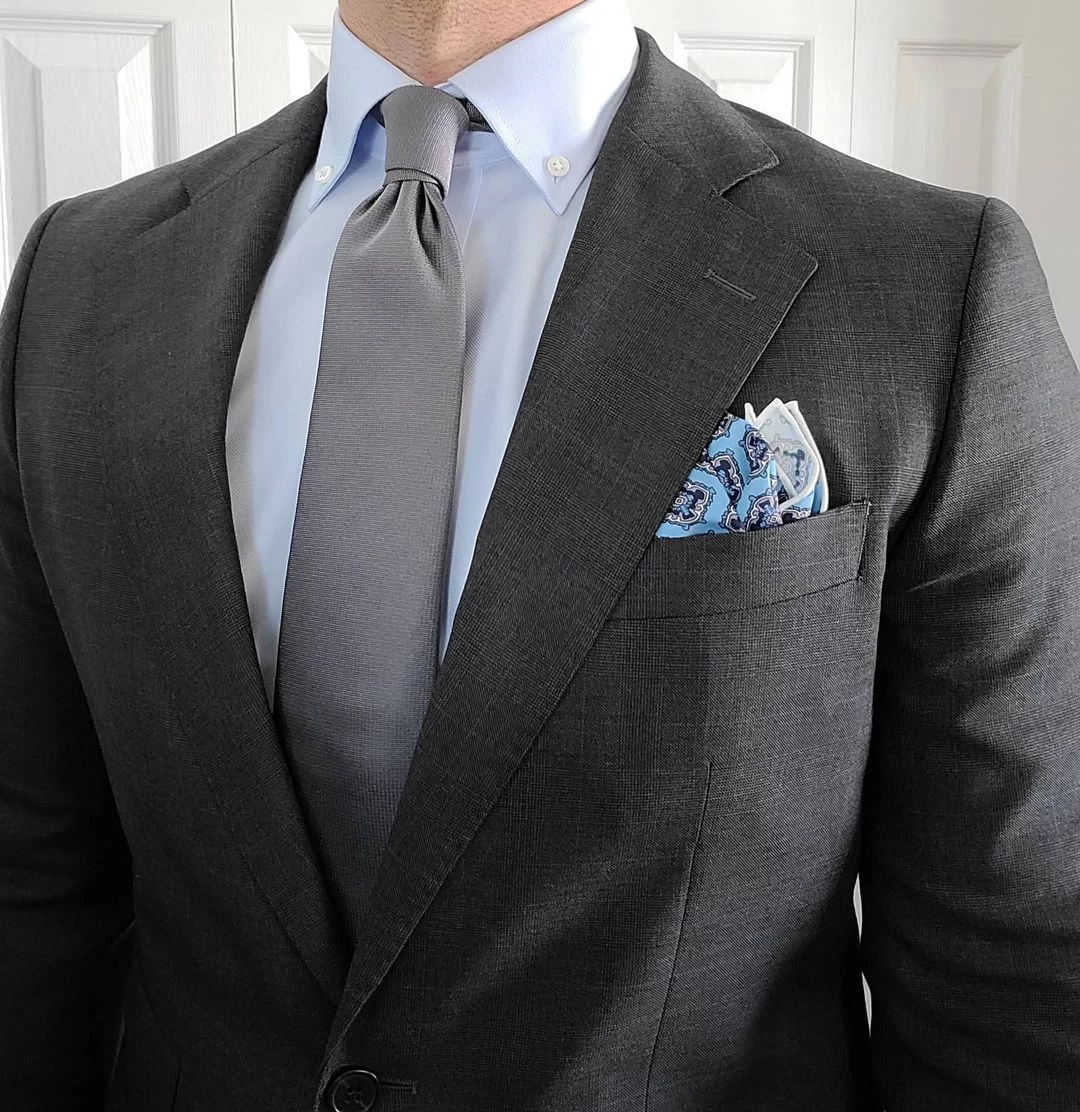 Deerfield Grey Silk Tie - Image 4