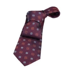 Derry Foulard Silk Tie, Burgundy / Blue