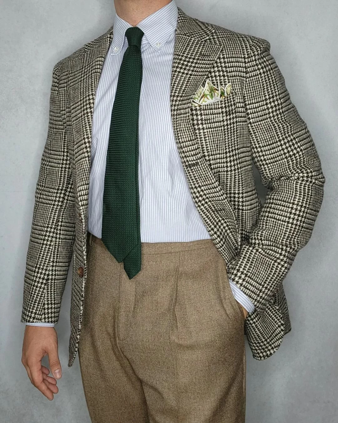 Domaso Grenadine Dark Green Silk Tie - Image 4