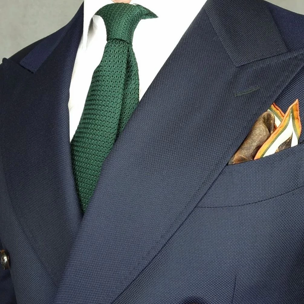 Domaso Grenadine Dark Green Silk Tie - Image 2