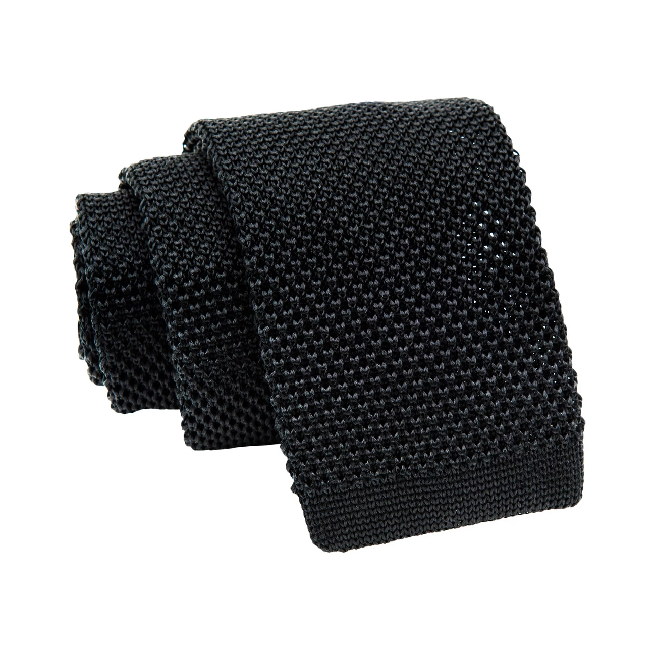 Ellington Knitted Silk Tie, Black - Image 2