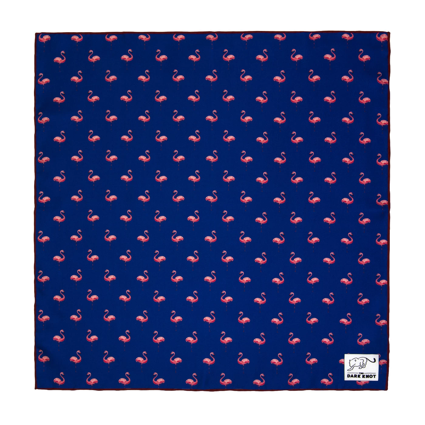 Everglades Flamingos Silk Pocket Square, Blue / Pink - Image 2