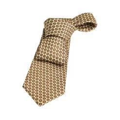 Fall River Foulard Silk Tie, Yellow / Orange