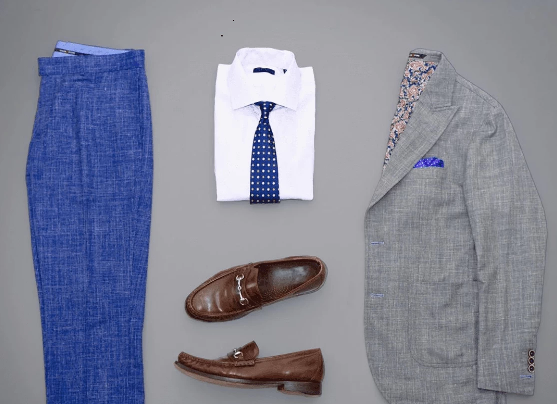 Framingham Abstract Silk Tie, Navy / Orange / Yellow - Image 3