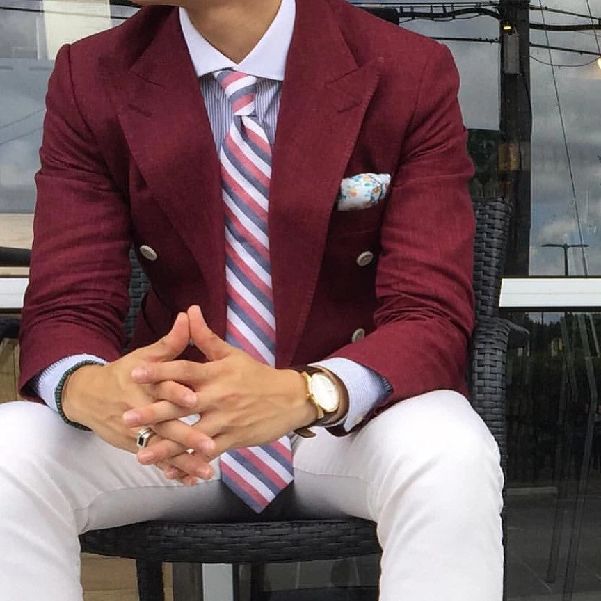 Saratoga Paisley Silk Pocket Square, Cream / Light Blue - Image 6