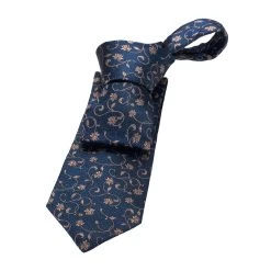 KingsburyFloral Silk Tie, Navy / Gold