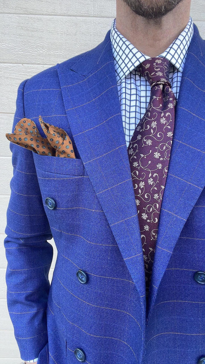 Kingsbury Floral Silk Tie, Burgundy / Gold - Image 4