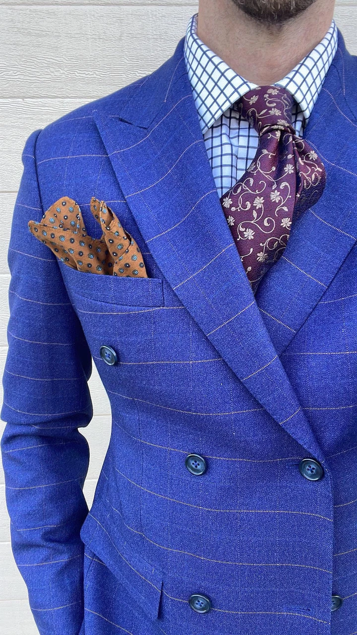 Kingsbury Floral Silk Tie, Burgundy / Gold - Image 3