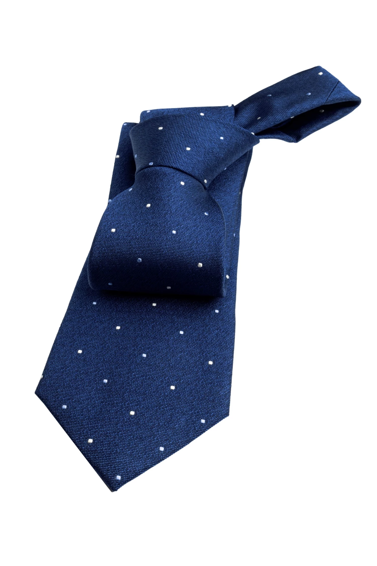 Lake Luzerne Polka Dot Silk Tie, Navy / White / Light Blue