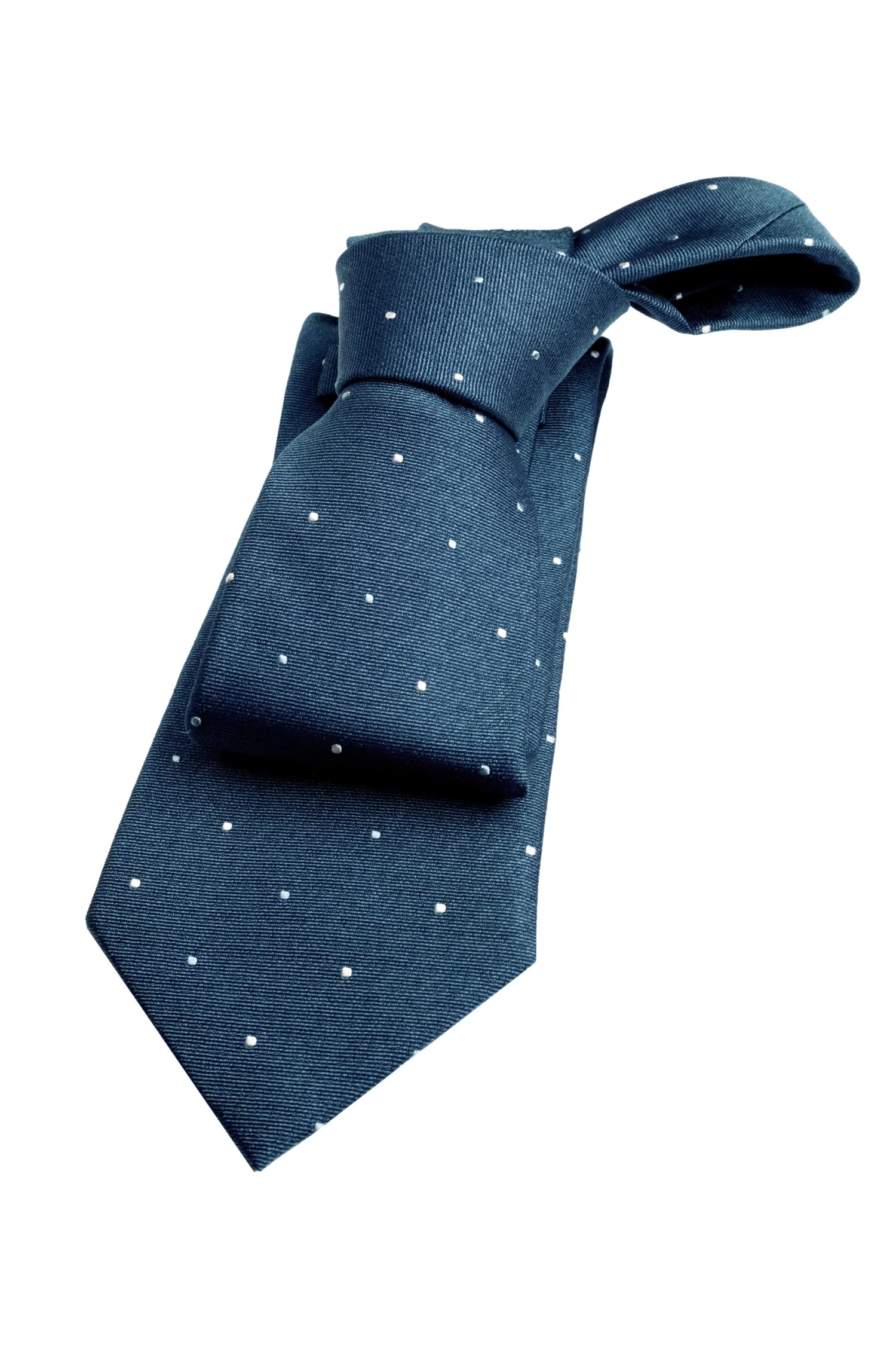 Lake Luzerne Polka Dot Silk Tie, Turquoise / White / Light Blue