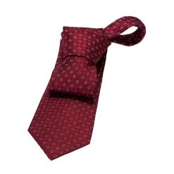 Lawrence Foulard Silk Tie, Red / Silver