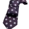 Little Falls Medallion Foulard Silk Tie, Purple / Silver