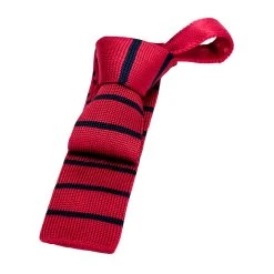 Londonderry Skinny Knitted Silk Tie, Red / Black