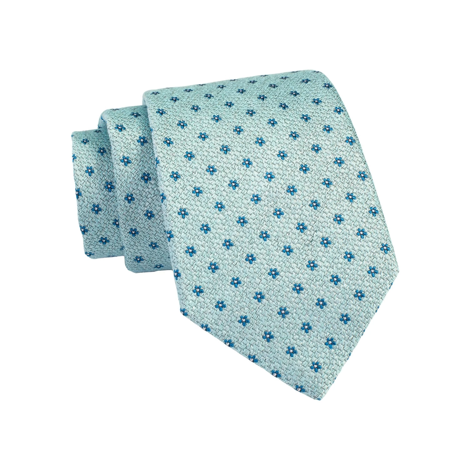 Meredith Foulard Silk Tie, Turquoise / Teal - Image 2