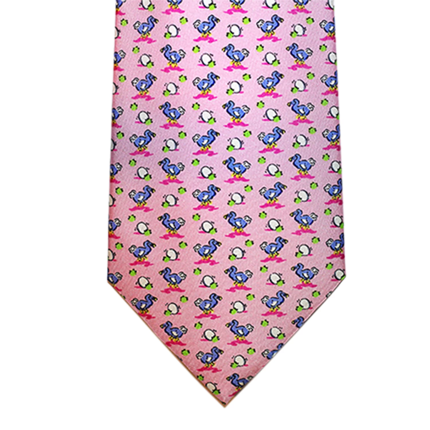 Montauk Ducks Silk Tie, Pink / Blue - Image 3