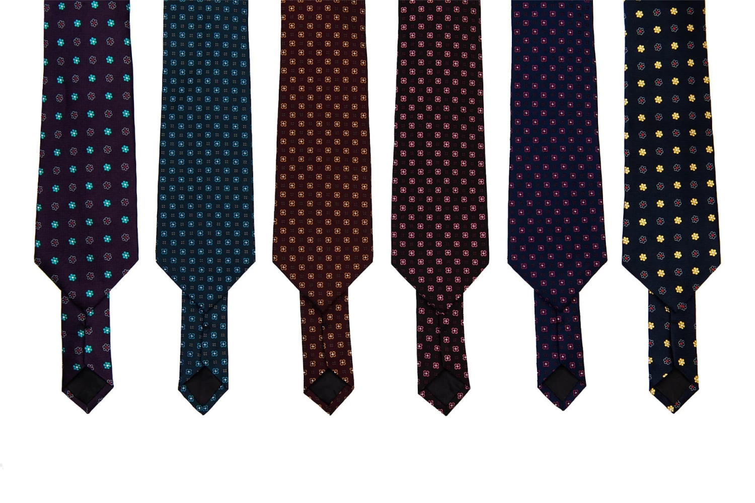 Berkshire Abstract Silk Tie, Navy / Yellow - Image 6