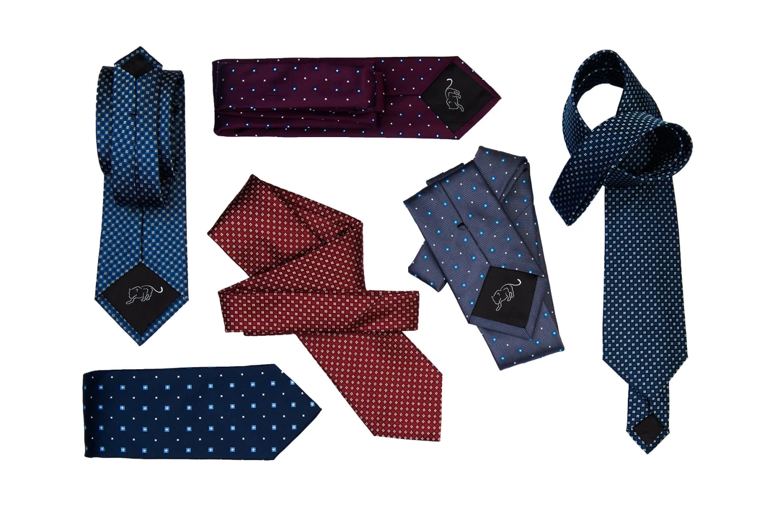 Dorchester Foulard Silk Tie, Bluish Grey / Navy / Silver - Image 5