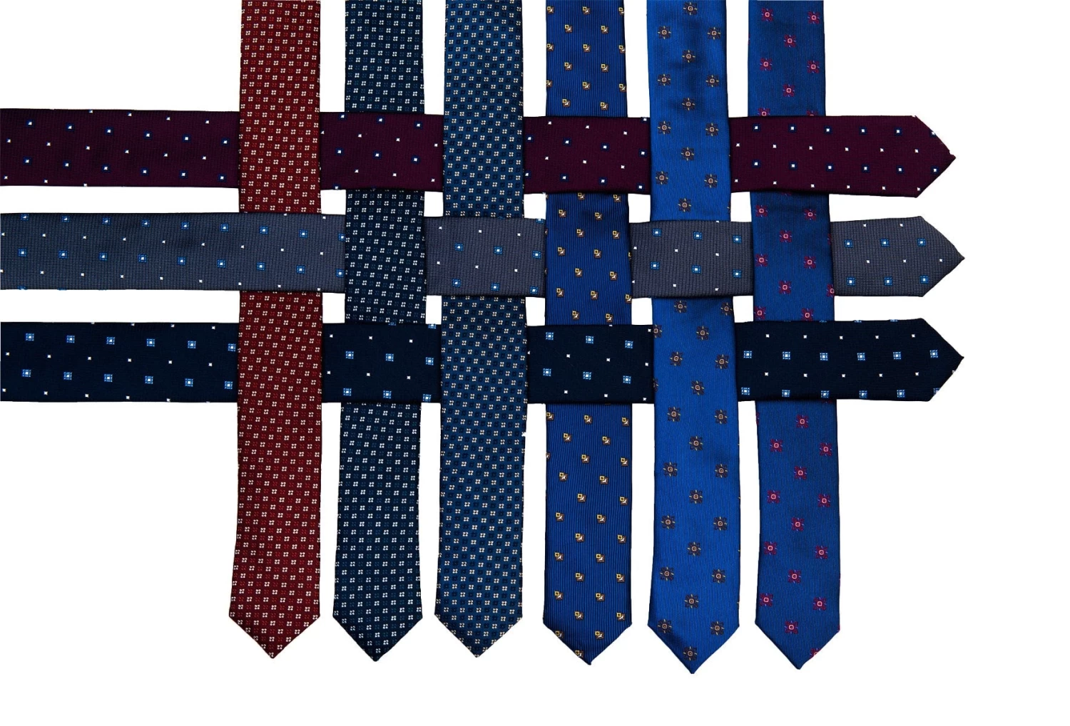 Dorchester Foulard Silk Tie, Burgundy Red / Silver - Image 4