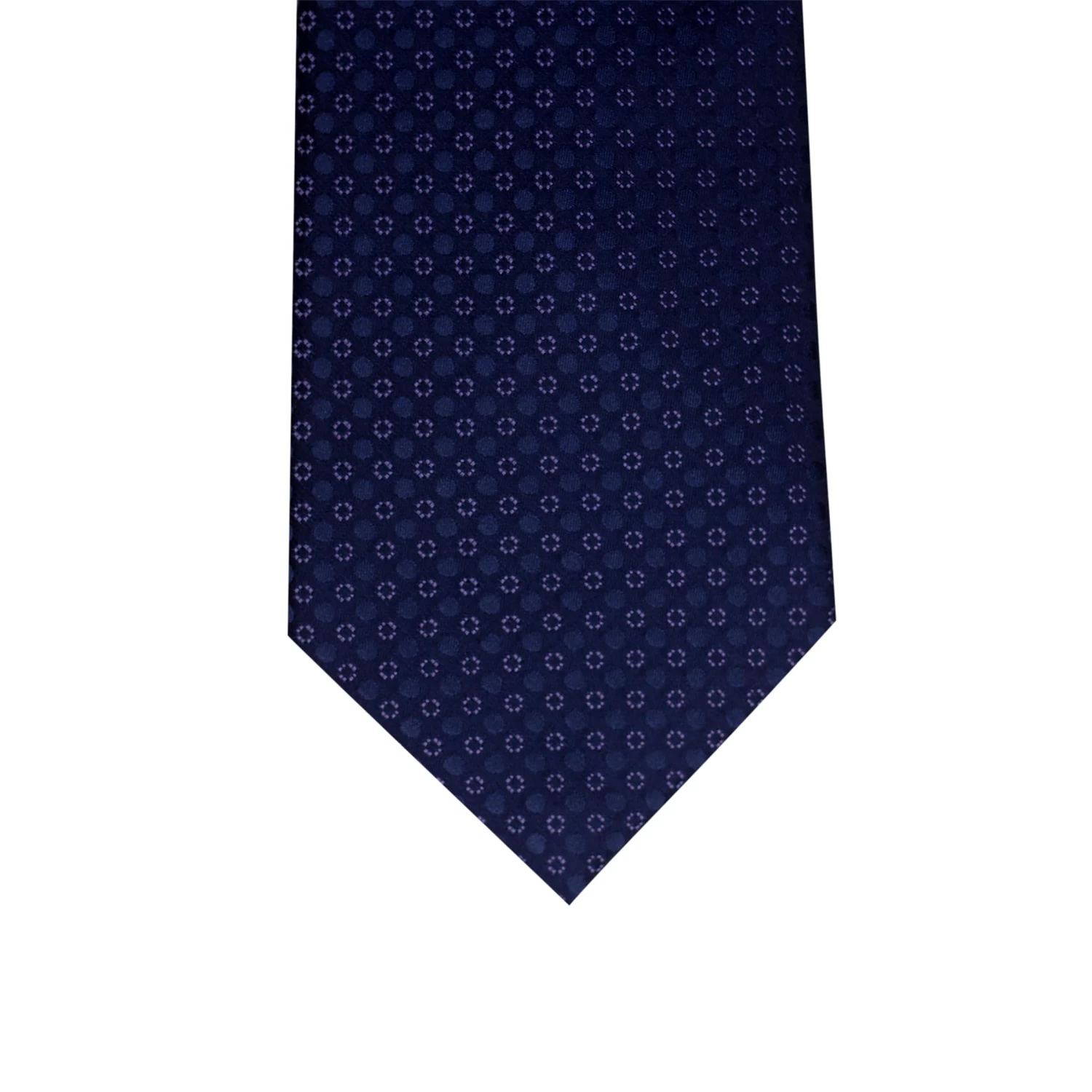 Newbury Dots Silk Tie, Navy / Lilac / Bluish Grey - Image 3