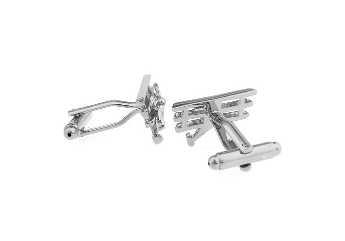 Oahu Airplane Rhodium Plated Cuffinks - Image 2