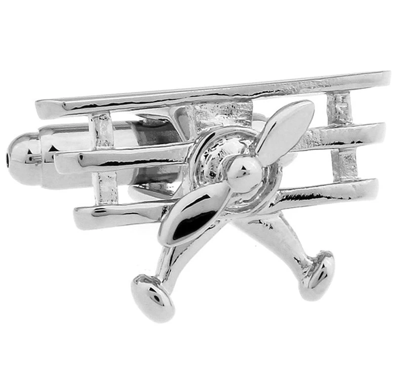 Oahu Airplane Rhodium Plated Cuffinks - Image 4