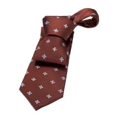 Patterson Foulard Silk Tie, Burgundy / Silver