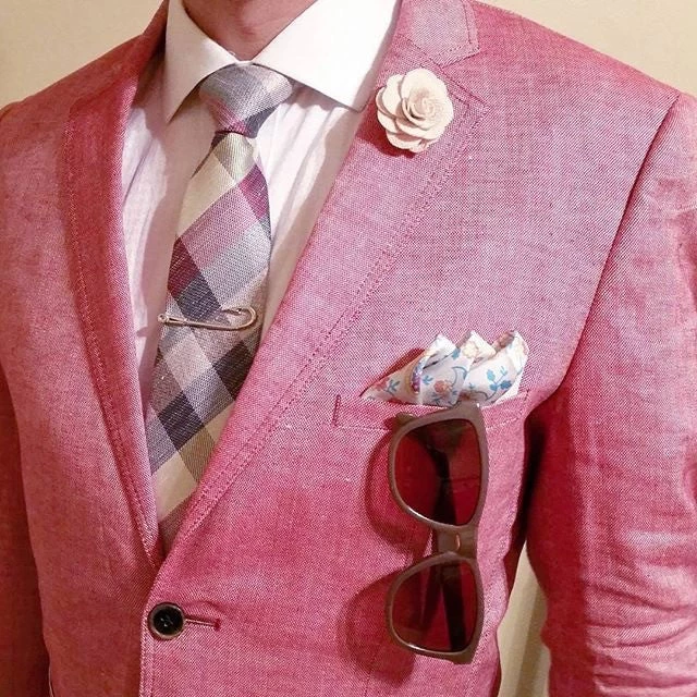 Saratoga Paisley Silk Pocket Square, Cream / Light Blue - Image 5