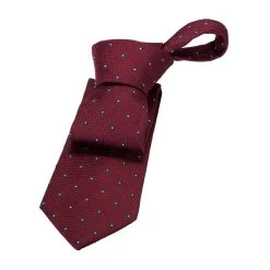 Seneca Falls Foulard Silk Tie, Red / Navy