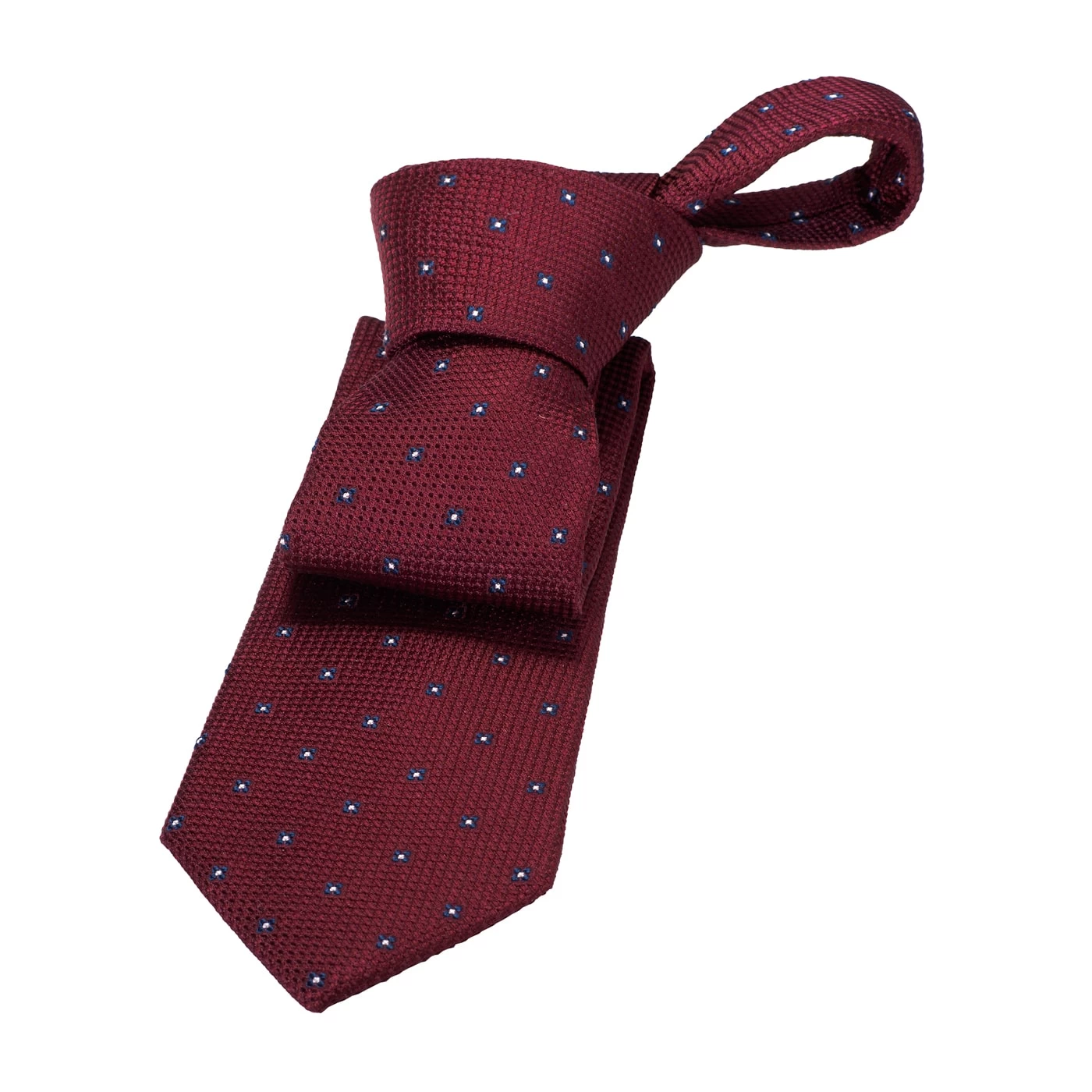 Seneca Falls Foulard Silk Tie, Red / Navy