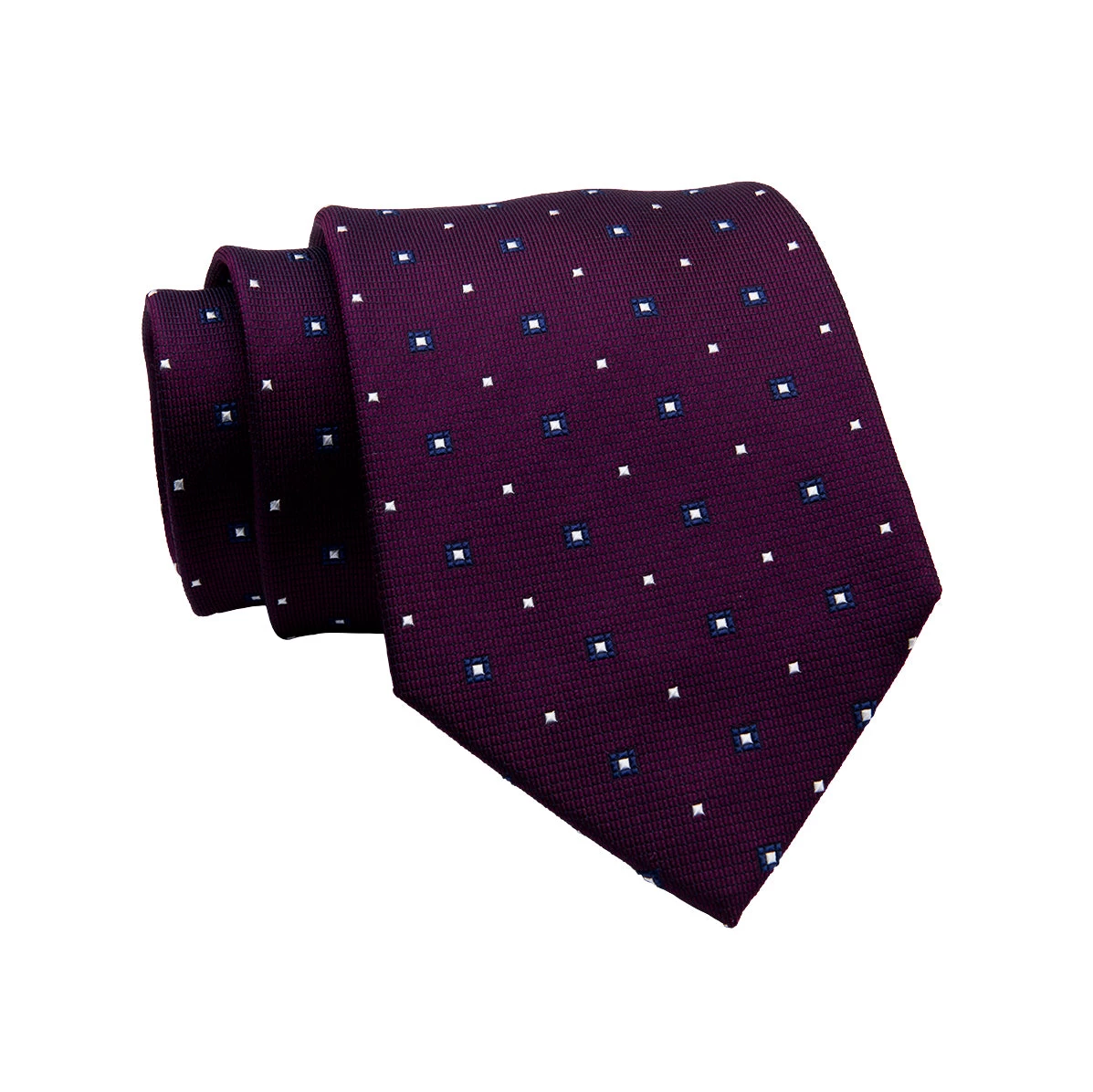 Shelton Abstract Silk Tie, Purple / Navy / Silver - Image 2