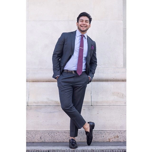 Stafford Squares Silk Tie, Burgundy / Light Blue - Image 6