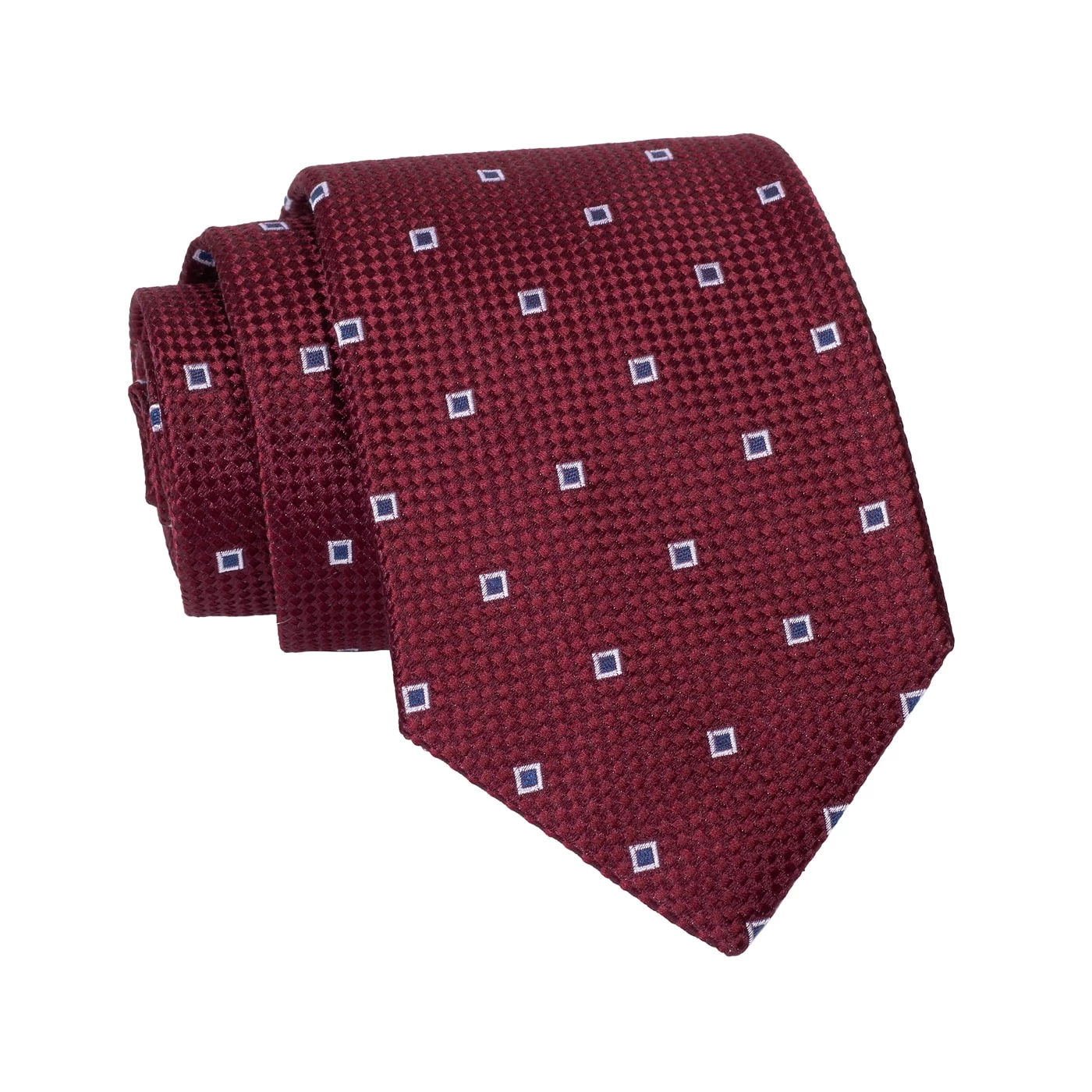 Stuyvesant Foulard Silk Tie, Burgundy / Grey / Silver - Image 2