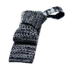 Ithaca Grey Knitted Wool Tie