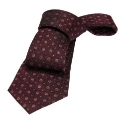 Glastonbury Circles Silk Tie, Burgundy
