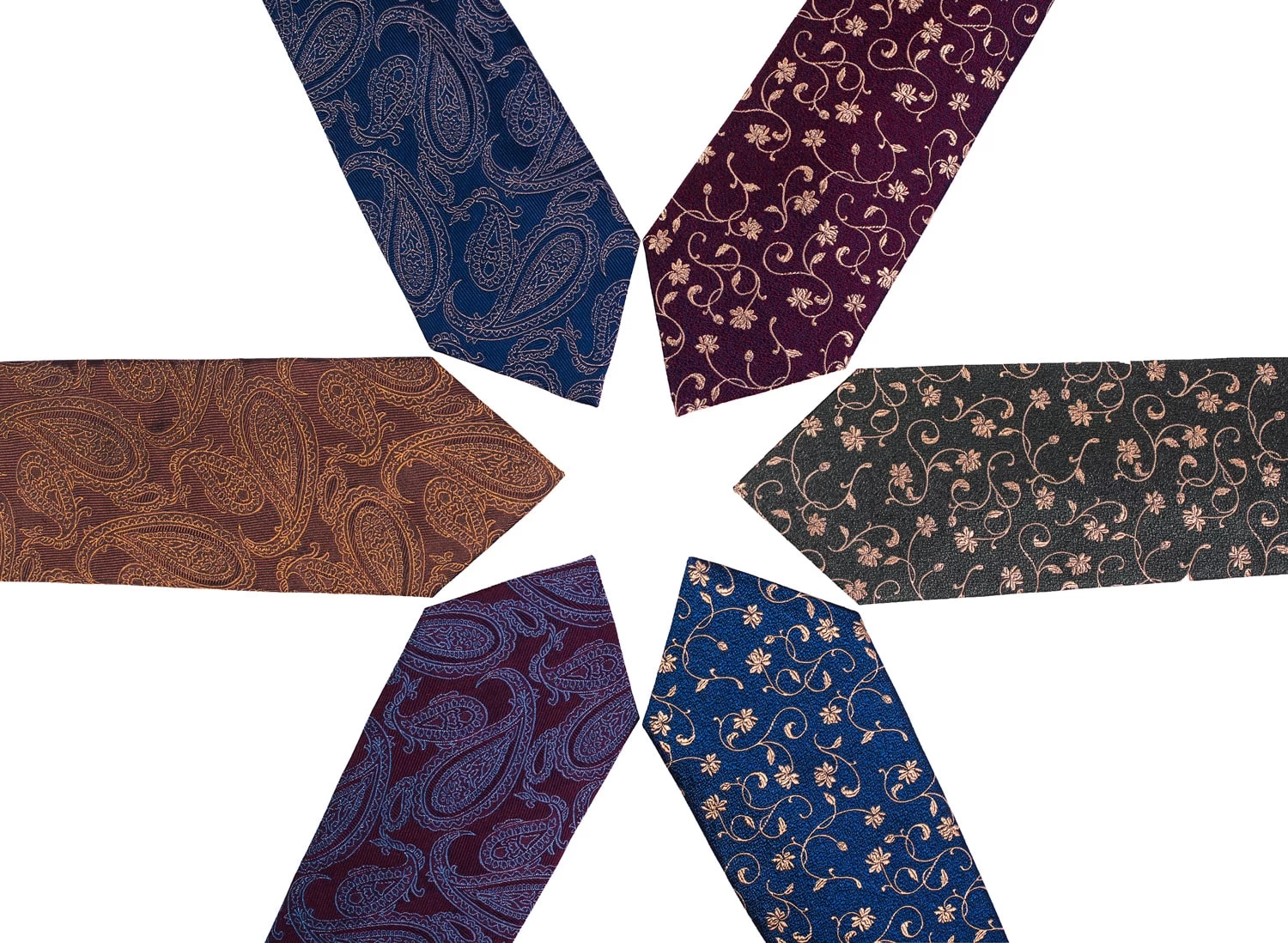 Caledonia Paisley Silk Tie, Brown / Gold - Image 5